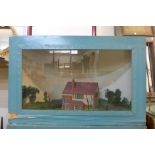 A mid 20th Century diorama of a country house