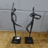 Two Bodrul Khalique bronze figures