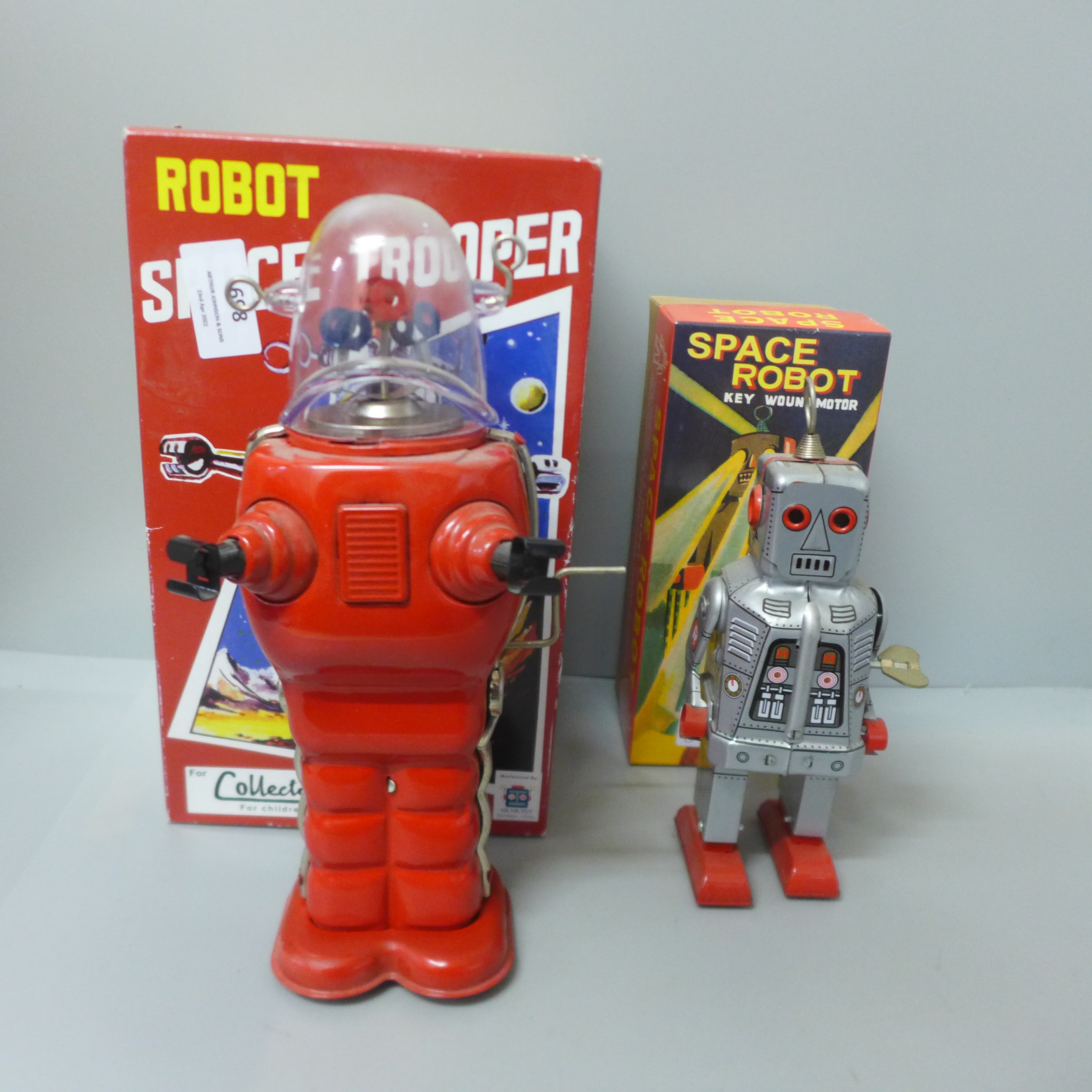 Space Robot and Space Trooper Robot tin plate toys