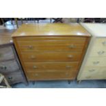 A light oak chest of drawers