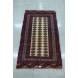 An Eastern red ground rug, 160 x 93cms