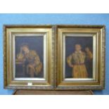 A pair of English School (19th Century), pair of portraits of boys, oil on canvas, framed