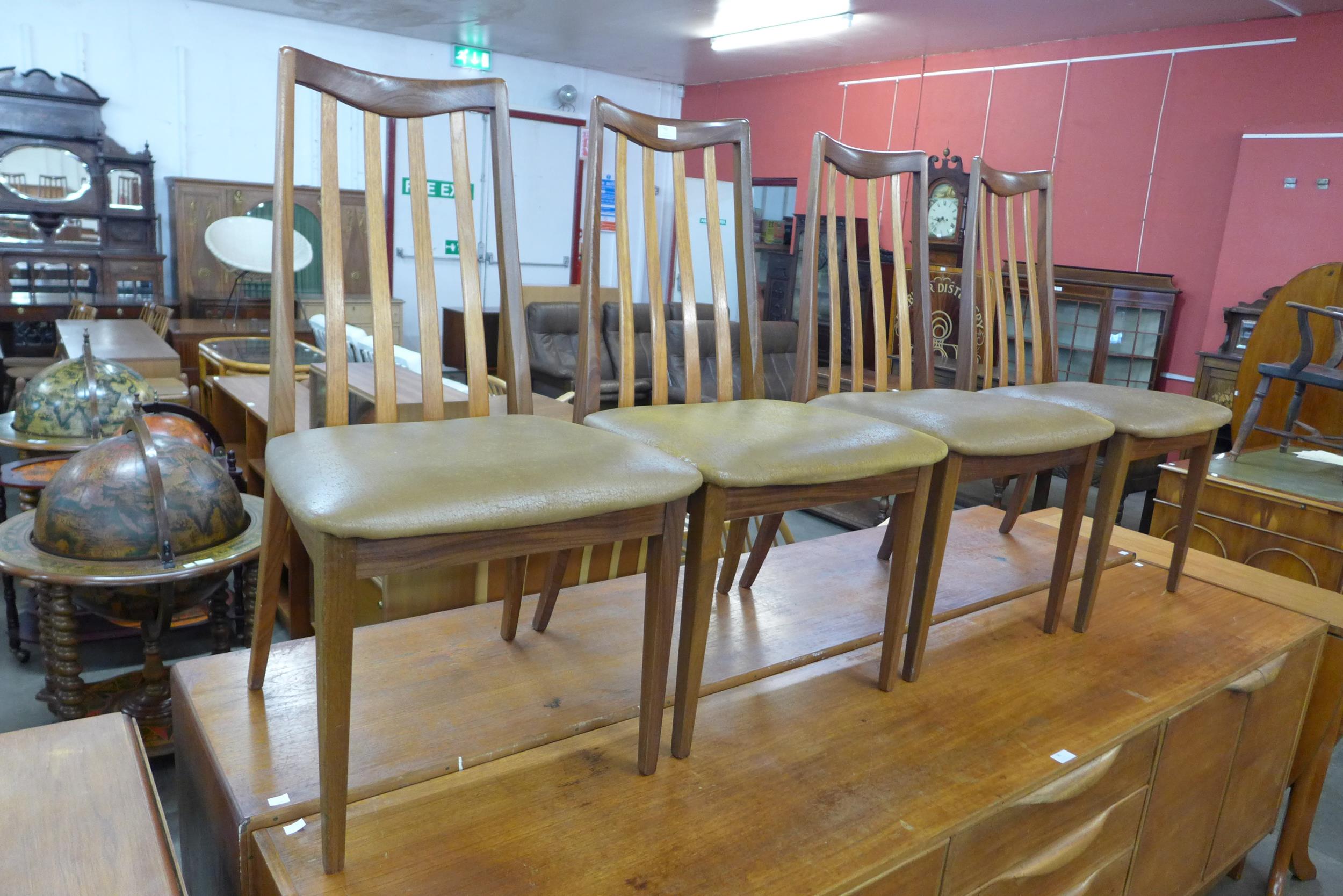 A set of four G-Plan Fresco teak dining chairs