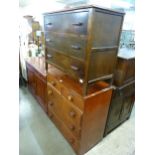 A Victorian mahogany chest of drawers and an oak chest of drawers