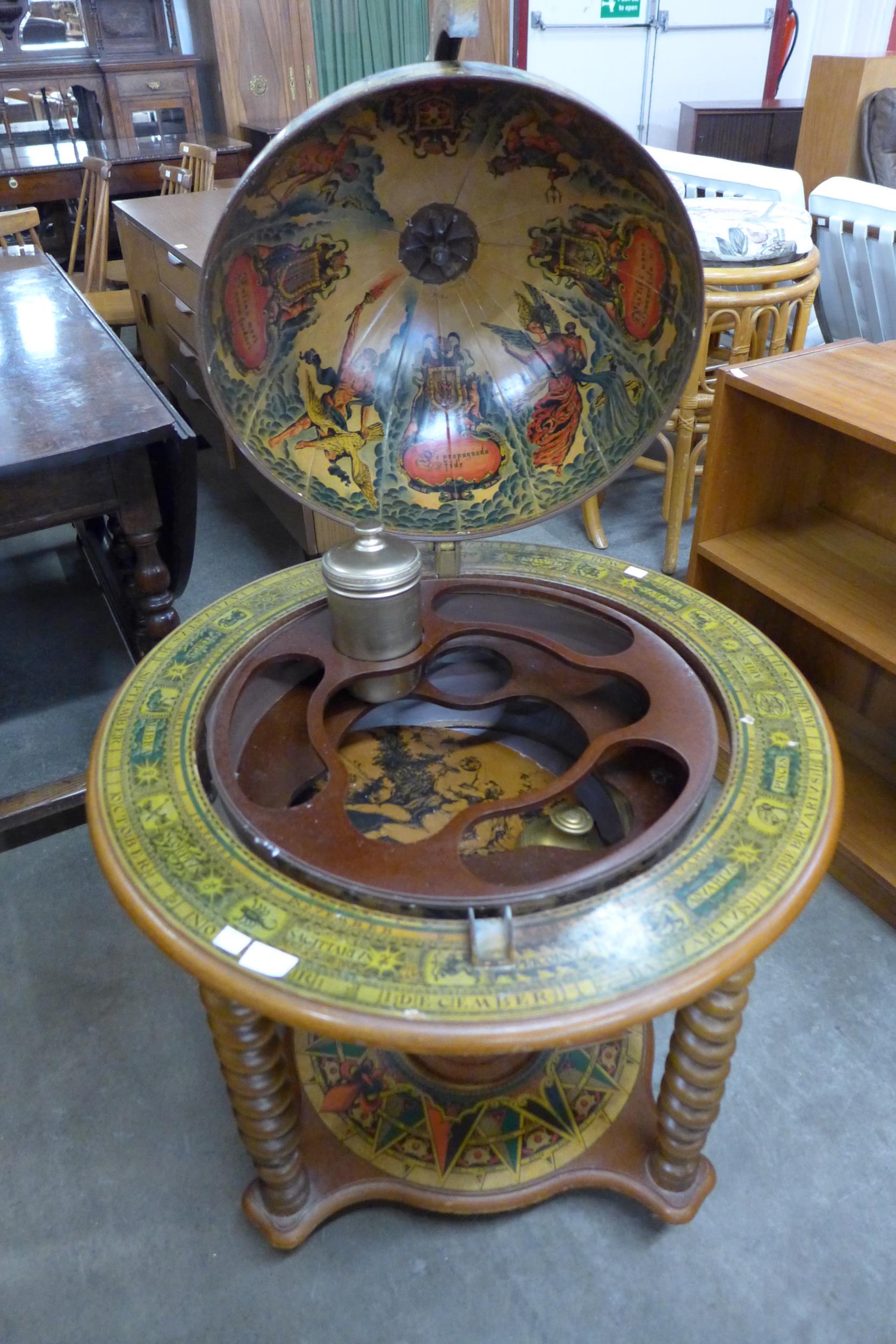 A terrestrial globe cocktail cabinet/trolley - Image 2 of 2