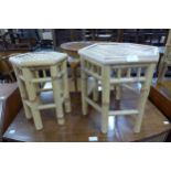 Two bamboo occasional tables