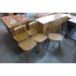 A set of five beech kitchen chairs