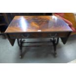 An inlaid mahogany drop-leaf sofa table