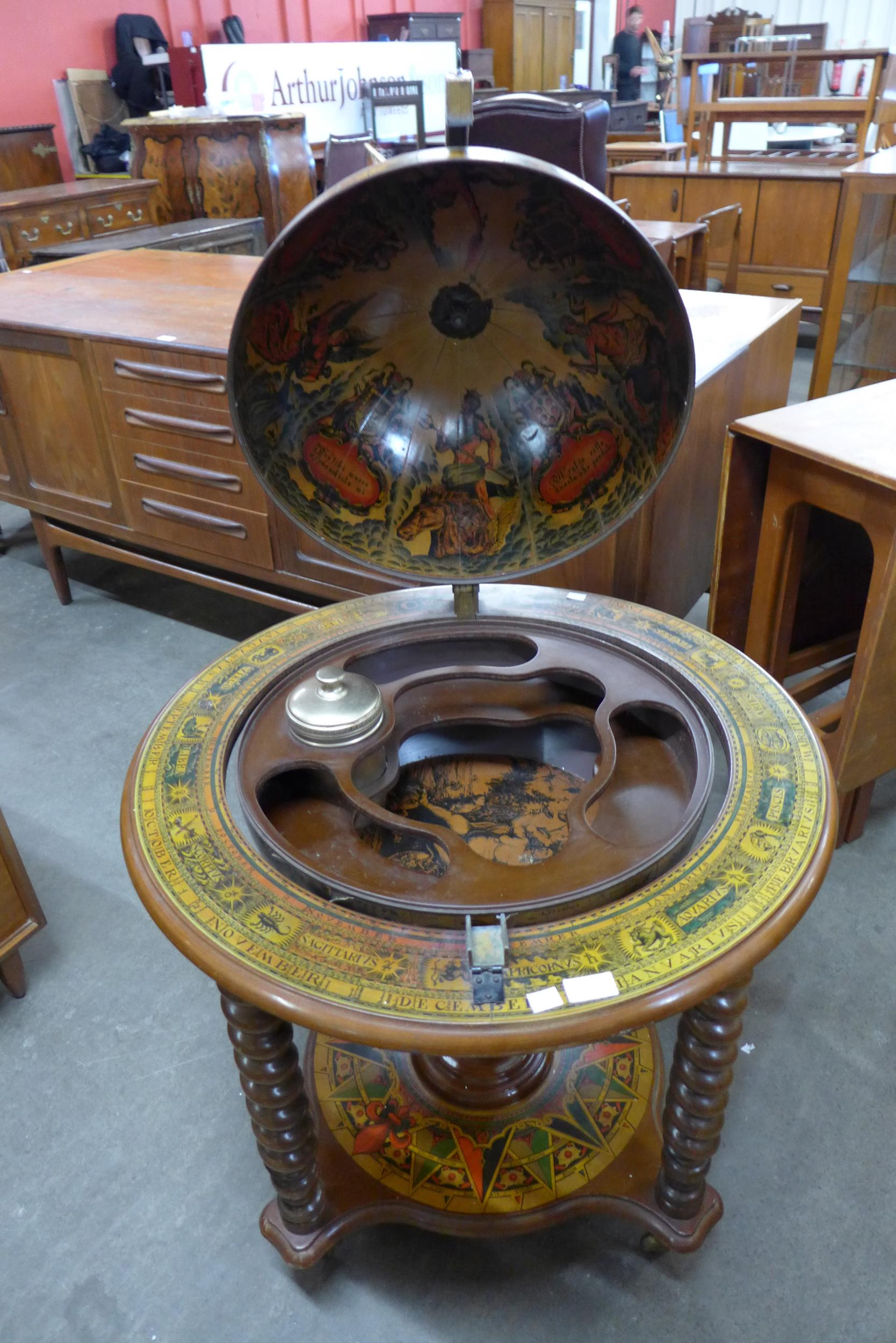 A terrestrial globe cocktail cabinet/trolley - Image 2 of 2