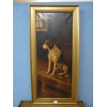 English School (late 19th/early 20th Century), portrait of a hound, oil on canvas, framed