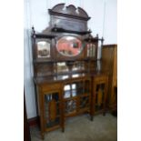 An Edward VII marquetry inlaid rosewood mirrorback side cabinet