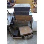 Assorted wooden boxes and crates