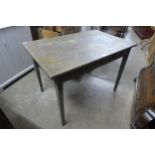 A Victorian painted pine single drawer kitchen table