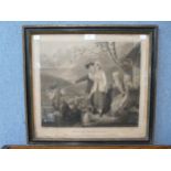 An Ant. Cardon engraving, Welsh Peasants, after R. Westall R.A., framed