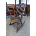 An Ercol dark elm and beech Quaker rocking chair