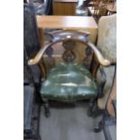 A Victorian mahogany Captain's desk chair