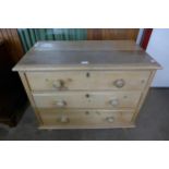 A Victorian pine chest of drawers