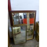 A mahogany and parcel gilt framed mirror and a gilt framed mirror