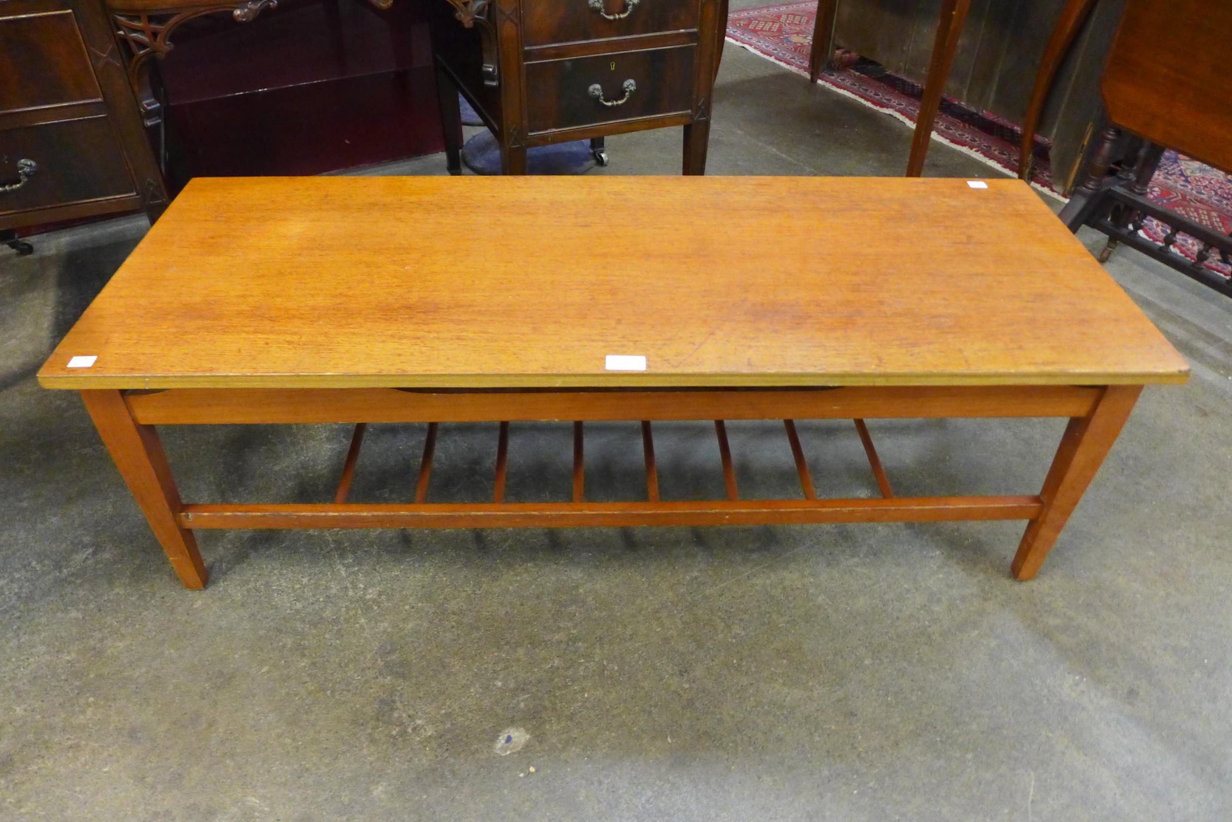 A teak coffee table