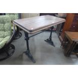 A Victorian cast iron based pub table