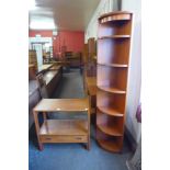 A teak two drawer side table and a G-Plan teak corner cabinet