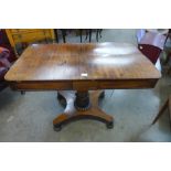 A Regency rosewood two drawer library table