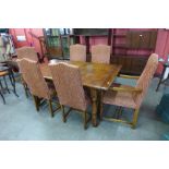 An 18th Century style Ipswich oak refectory table and six chairs
