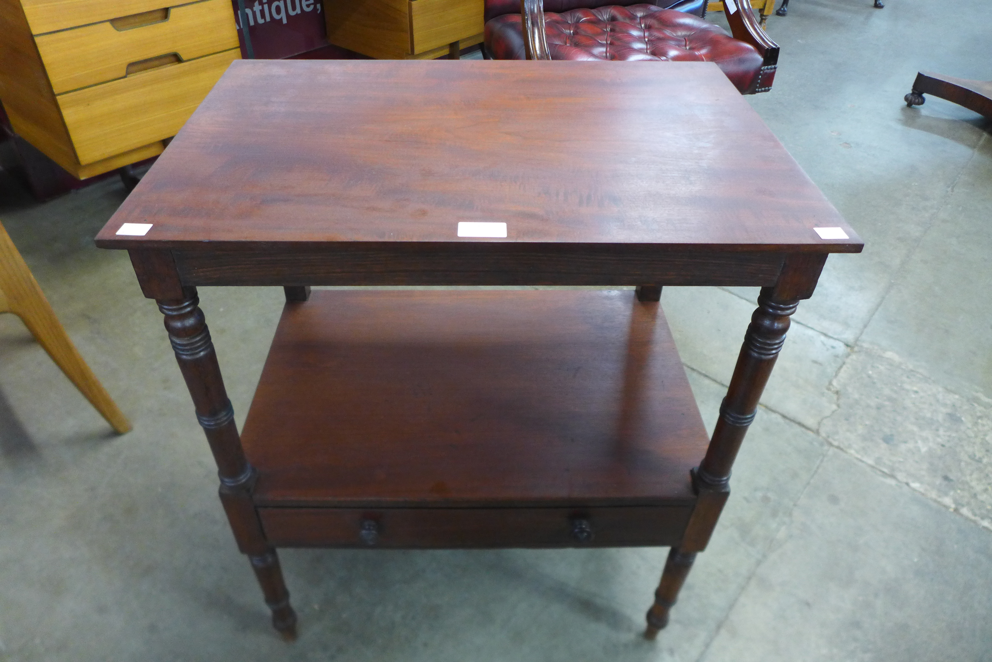 A George IV mahogany single drawer side table