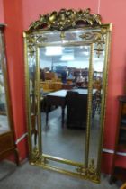 A large French style gilt framed mirror