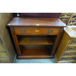 A small inlaid mahogany and gilt mounted open bookcase