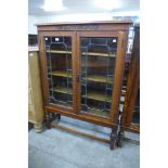 An oak two door bookcase