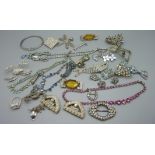 Costume jewellery, some a/f