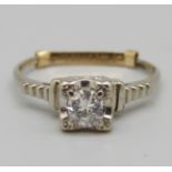 A 14ct gold, diamond solitaire ring, 0.38ct diamond weight, 2.1g, M