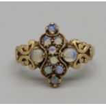 A 9ct gold opal set ring, 3.2g, Q