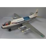 A Tomy Scandinavian Airlines System Royal Viking model aircraft, battery operated, made in Japan,