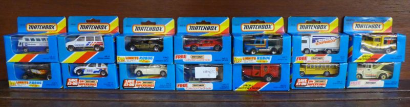 Fourteen Matchbox model vehicles, boxed