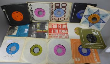 Fourteen 1960's - 1970's 7" singles including Danny Storm, John Fred & His Playboy Band, Hotlegs,