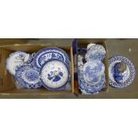 Two boxes of mixed china, some blue and white willow pattern **PLEASE NOTE THIS LOT IS NOT