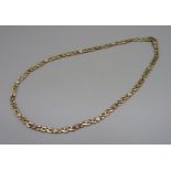 A 9ct gold necklace, boxed, 10.9g, 39cm