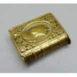 A King George V double opening brass vesta case