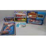 Six Corgi and Matchbox model vehicles, boxed