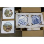 Two boxes of maritime and railway themed plates, Wedgwood and Bradford Exchange **PLEASE NOTE THIS