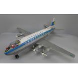 A Tomy Lufthansa model aircraft, battery operated, tin-plate and plastic, made in Japan, length 44cm