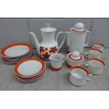 A Bavarian part tea/coffee set by Schirnding, one cup a/f **PLEASE NOTE THIS LOT IS NOT ELIGIBLE FOR