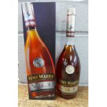 A bottle of Remy Martin Champagne Cognac, boxed