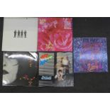 Five Siouxsie and the Banshees vinyl records, four LP's Serata Live Bootleg, Hyaena, Kaleidoscope,