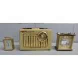 Two clocks and a Rhapsody de luxe radio