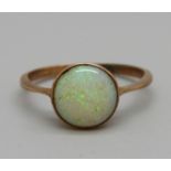 A 9ct gold and opal ring, 1.3g, J