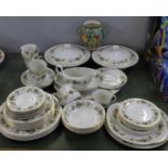 A set of Royal Doulton Larchmont tea and dinner wares, six setting, one dinner plate missing and a