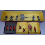 Four Britains model figure sets, Union Gun & Crew, Sherwood Foresters x2 and The Chelsea Pensioners